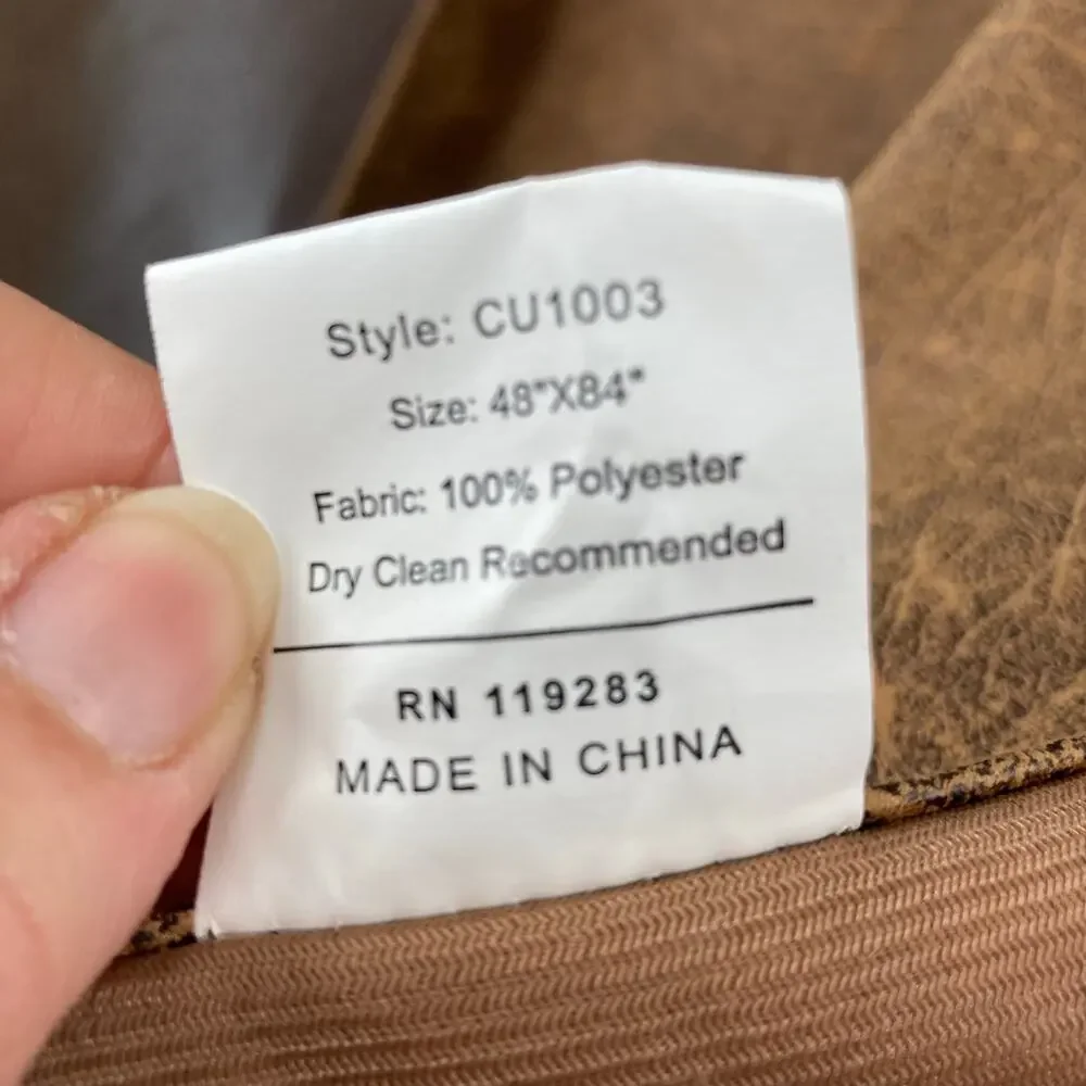 Hiend Accents Faux Suede Distressed Western Curtain 48”x84” Brown One Panel